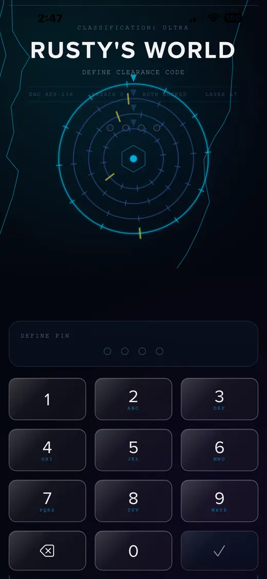 Locked vault screen